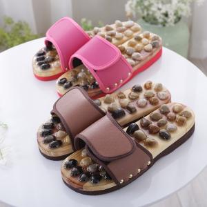 Home foot massage slippers with pebble design