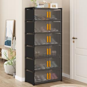 Simple shoe cabinet, double-door shoe rack, multi-layer indoor storage cabinet, indoor entryway shoe rack.