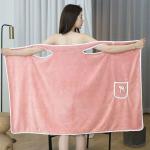 Women's coral fleece suspender bathrobe/bathrobe with bath towel wrap, factory direct stock, absorbent bath towel skirt.