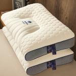 Thai latex pillow, rectangular shape, neck support, pair, natural rubber, for home use, single room, dormitory, or student use.