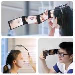 Creative Folding Four-Sided Multi-Angle Mirror for Hairdressing, Rear View and Back of Head Makeup Mirror, Portable Square