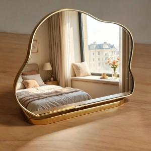 Second-Hand Cloud-Shaped Mirror for Home Use, Adjustable Makeup Mirror for Bedroom and Dormitory, Desktop High-End Vanity Mirror Wholesale