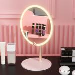 Led Lighted Makeup Mirror with Storage, Large Desktop Bedroom Mirror, Foldable, Simple, Household Small Makeup Mirror