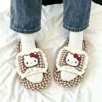 Slip Cute Floor Slippers for Women Winter Genuine Hellokitty