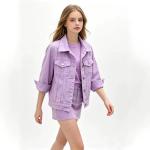 Korean Version Slim-Fit Mid-Sleeve Denim Jacket