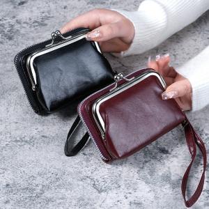 New Wallet Women's Fashion Wrist Strap Short Coin Purse Large Capacity Coin Clip Bag Multi-Card Slot Card Holder Wallet