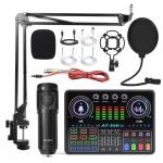 Exclusive Supply of Desktop Mobile Phone Computer Sound Card Audio Live Streaming All-In-One Machine Outdoor Condenser Recording Microphone Complete Set