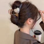 Large brown hair clip for women, sophisticated style