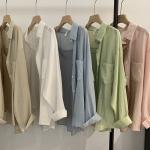 Long Sleeve Solid Color Loose Shirt