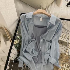 Long Sleeve Solid Color Loose Shirt