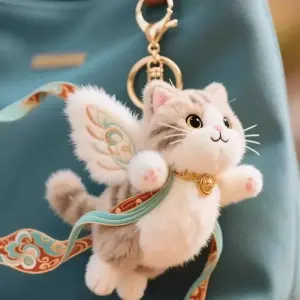 Xiaohongshu Dunhuang Flying Cat Nine-Colored Deer Plush Toy Doll Creative Soft and Cute Bag Pendant Doll Keychain