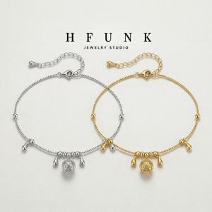 New Trendy Hollow Bell Anklet for Women, High-End Fashion Versatile Ancient Style Exquisite Foot Jewelry