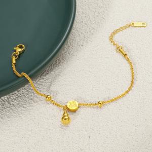 Gourd Bracelet Ping An Fu Brand Titanium Steel Bracelet Light Luxury Exquisite New Chinese Style Color-free Chain