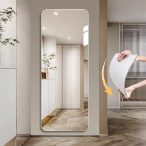 Acrylic Safety Soft Mirror, No-Drill Wall-Mounted Self-Adhesive Household High-Definition Wardrobe Mirror, Behind-The-Door Fitting Mirror, Dressing Mirror