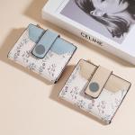 Cross-border new coin purse multi-card wallet high-end sense women's spring and summer Joker pu flower girl card bag wholesale