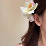 Bohemian Atmosphere Beach Vacation Style Cymbidium Flower Hairpin Women's Travel Photo Side Clip Hair Accessories