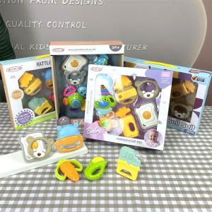 Cross-border supply of baby puzzle enlightenment hand grab rattle toy gift box early education anti-eating hand tooth glue set wholesale