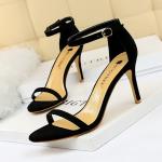 European and American Style Fashionable and Sexy Women's Sandals Stiletto Super High Heel Suede Open Toe Strap Summer High Heels