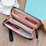 New Women's Wallet Women's Long Zipper Clutch Bag Women's Fashionable Simple Large Capacity Litchi Pattern Wallet Phone Bag