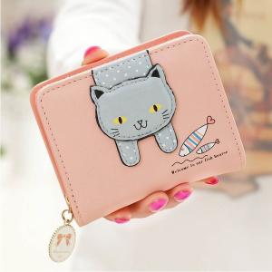 New Cross-border Explosive Wallet Women's Short Cute Zipper Cartoon Cute Cat Student's New Women's Coin Purse Walle