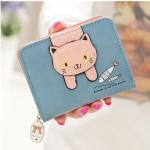 New Cross-border Explosive Wallet Women's Short Cute Zipper Cartoon Cute Cat Student's New Women's Coin Purse Walle