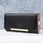 Cross-Border New Product Women's Long Wallet Pu Solid Color Simple Coin Purse Multifunctional Large Capacity Student Bag Women's Wallet