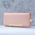 Cross-Border New Product Women's Long Wallet Pu Solid Color Simple Coin Purse Multifunctional Large Capacity Student Bag Women's Wallet