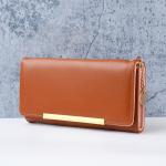 Cross-Border New Product Women's Long Wallet Pu Solid Color Simple Coin Purse Multifunctional Large Capacity Student Bag Women's Wallet