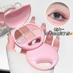 LUCKGO Pocket Ring Eyeshadow Palette, featuring six colors with low saturation, matte and shimmer finishes, and a multi-purpose design for eyeshadow, blush, and highlighting