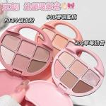 LUCKGO Pocket Ring Eyeshadow Palette, featuring six colors with low saturation, matte and shimmer finishes, and a multi-purpose design for eyeshadow, blush, and highlighting