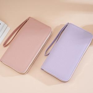 Cross-border Litchi Pattern Women's Long Wallet Wrist Clutch Large Capacity Women's Wallet Mobile Phone Bag Wallet