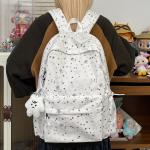 School Bag for Girls, Junior High and High School Students, Star Print, Korean Style, Niche Ins Backpack, Forest Style, College Student Laptop Bag for Men